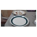 (2) VINTAGE STONEWARE PLATES