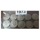 10 KENNEDY HALF DOLLARS