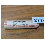 ROLL OF PENNIES, UNSEARCHED