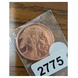 1 OUNCE .999 FINE COPPER BUFFALO ROUND