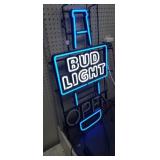 BUD LIGHT OPEN NEON SIGN, WORKING