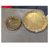 BRASS CANDLE HOLDER AND SERVING PLATE