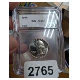 1965 WASHINGTON QUARTER GRADED MS68