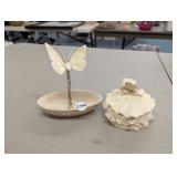 BUTTERFLY DISH AND JAR