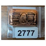 1 OUNCE .999 FINE COPPER BAR