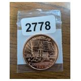 1 OUNCE .999 FINE COPPER  ROUND