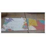 WORLD AND US WALL MAPS