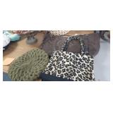 (2) PURSES AND CROCHET CAP