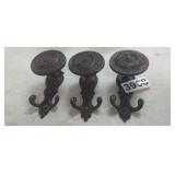 (3) CAST IRON HOOKS