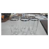 (6) SILVER RIMMED GLASSES