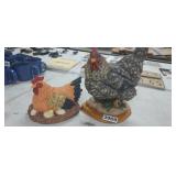 (2) CHICKENS DECOR