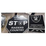 RAIDERS STOP SIGN AND BANNER