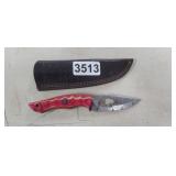 HANDMADE KNIFE WITH BEAR ETCHED AND SHEATH