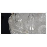 GLASS PITCHER, VASE, PLUS