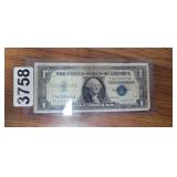 1957-B BLUE SEAL $1 SILVER CERTIFICATE