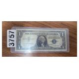 1957-B BLUE SEAL $1 SILVER CERTIFICATE