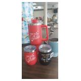 LOT OF 4 TRAVEL MUGS