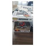 FUNKO POP #278 SUPERMAN, NIB AND SUPERMAN KEYCHAIN