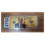 TRUMP GOIL FOILED NOVELTY $100 BILL