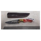 HANDMADE KNIFE WITH CROSS CUTOUT WITH SHEATH