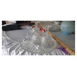 PLATTER WITH CUT GLASS DISHES