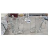 (2) GLASS BOOTS AND BOTTLE LOT