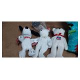 3 BEANIE BABIES *UNION PACIFIC, PEANUTS, PLUS