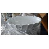 MID CENTURY INDIANA GLASS MILK GLASS FOOTED FRUITB