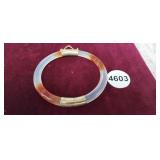 MULTI COLORED JADE BRACELET WITH GOLD FINDINGS