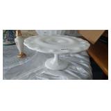 MID CENTURY INDIANA GLASS , MILK GLASS CAKE STAND