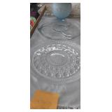 (4) CUT GLASS SERVING PLATTERS