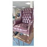 LEATHER BEADED CHAIR *NEEDS LOVE