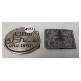 ARKANSAS AND COORS BELT BUCKLES