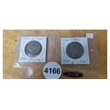 1942-P AND 1943-P 35% SILVER WAR NICKELS