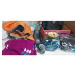 BOX FULL OF PET ITEMS, JACKETS, LEASHES, ETC