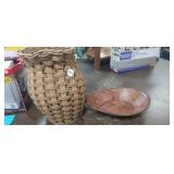 BASKET AND WOOD BOWL