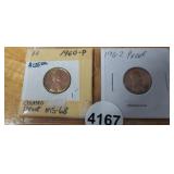 1960 AND 1962 PROOF LINCOLN PENNIES