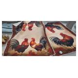 (2) ROOSTER TABLE RUNNERS