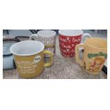 (4) MUGS, VINTAGE CABBAGE PATCH KIDS, CHEERS, ETC.