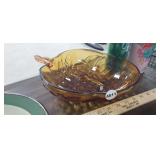 VINTAGE INDIANA GLASS AMBER BOWL
