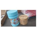 THERMOS AND WOOD DRESSER BOX