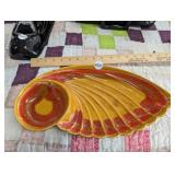 CALIFORNIA POTTERY WING SHELL CHIP & DIP SERVING I