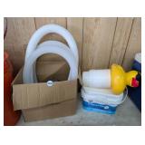 POOL SUPPLIES, CLORINE TABS & DUCK DISPENSER