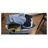 LAUNDRY BASKET FULL OF MENS CLOTHING