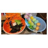 EASTER AND HALLOWEEN CANDY BOWLS WITH GOODS