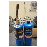 TORCH WITH 2 BOTTLES *THINK CANS ARE EMPTY