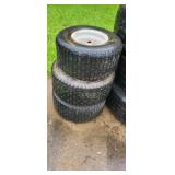 3 REAR LAWN MOWER TIRES