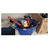 BUCKET OF MIZED TOOLS AND HARDWARE