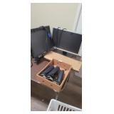 2 MONITORS, COMPUTER SPEAKERS AND KEYBOARD