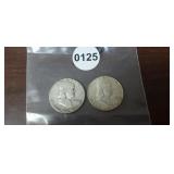 1954-D & 1963 BEN FRANKLIN HALF DOLLARS
